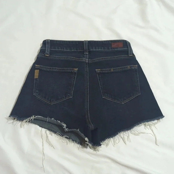 Paige Margot Denim Shorts, Color Dark Wash Size 25 - Picture 3 of 16